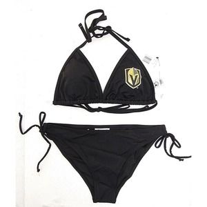Women's G-III Las Vegas Golden Knight Black Bikini Swim Suit Swimwear Medium NEW